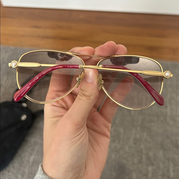 Tiffany and Co Gold Aviator Sunglasses main image 7